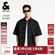 杰克·瓊斯（JACK&JONES）男裝夏季新款BSQ聯(lián)名百搭衣身涂鴉寬松短袖翻領(lǐng)襯衫225204002 E40黑色 M