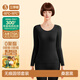 簡(jiǎn)云羊毛蠶絲德絨發(fā)熱無(wú)痕保暖內衣女加絨秋衣秋褲套裝線(xiàn)衣線(xiàn)褲冬季 無(wú)痕圓領(lǐng)-桑葚黑 L 【適合100-120斤】