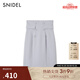 SNIDEL2025春夏新品時(shí)尚百搭高腰雙排扣直筒半身短裙SWFS252141 水藍(lán)色 S (0)
