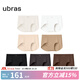 ubras25年新品7A抗菌星期褲系列-無(wú)尺碼包臀中腰平角褲七條裝女內褲 黑熱可可棕隱形膚瓷肌燕麥白 均碼 U適合（90-130斤）