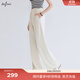 伊芙麗（eifini）蔣欣代言【早八神褲】高品質(zhì)顯瘦通勤拖地長(cháng)褲2025新款褲子 米色 常規版 M 105-115斤