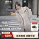 波司登（BOSIDENG）羽絨服鵝絨女長(zhǎng)款連帽新國(guó)標(biāo)90絨商場(chǎng)同款寬松休閑外套 朔月米7288 M 165/88A 體重約110-120斤