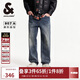 杰克·瓊斯（JACK&JONES）復(fù)古水洗貓須長褲男士百搭潮流時(shí)尚酷帥寬松牛仔褲男裝