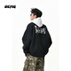OEMG  重磅美式復古外套男士春秋季新款薄刺繡棒球服上衣高級感夾克衫 黑色 XL [建議110-130斤]