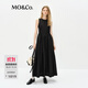 MO&Co.連衣裙春無袖背心A字裙松緊腰金屬拉鏈MBE1DRST11 黑色 M 165