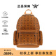 MCMStark Visetos經(jīng)典老花時(shí)尚中號大容量雙肩包電腦包旅行包書(shū)包 干邑色MMKFSVE05CO001