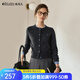 Olrain歐芮兒通勤百搭撞色拼接假兩件毛織開(kāi)衫女秋季2025新款上衣 深灰色 L