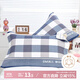 艾薇純棉枕巾一個(gè)兒童加大三層紗布夾棉枕芯枕頭巾 藍色格子 52*78cm