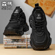 森馬男鞋冬季2025新款百搭網(wǎng)面黑色跑步運動(dòng)鞋厚底增高休閑老爹潮鞋子 黑色 42