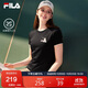 FILA斐樂(lè )官方女子針織短袖衫2025夏簡(jiǎn)約休閑刺繡LOGOT恤