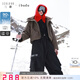 IBUDU2024冬季新款三防連帽羽絨服短款白鴨絨保暖外套潮酷女 咖啡色 165/88A/L
