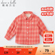 戴維貝拉（DAVE＆BELLA）加絨格子女童襯衣兒童襯衫男童長(cháng)袖上衣秋冬打底衫寶寶冬季中大童 紅色格 120 cm(6Y(建議身高110-120cm))