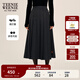 Teenie Weenie小熊女裝半身裙2025秋新款學(xué)院風(fēng)刺繡休閑大擺百褶裙 深灰色 S 160