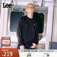 Lee25秋冬新品舒適版圓領(lǐng)小Logo貼布男長(cháng)袖衛衣休閑LMT010832204 黑色 M