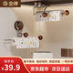 金牌廚柜吸盤(pán)廚房紙巾架免打孔廚柜用紙掛架抽紙卷紙架懶人抹布架保鮮膜架 胡桃木色-廚房吸盤(pán)紙巾架