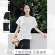 對(duì)白時(shí)髦不規(guī)則空氣層T恤女2025夏季新款蝙蝠袖收腰顯瘦短袖上衣 月光白 L