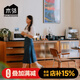 木鄰泰坦餐邊柜櫻桃木靠墻一體儲物柜客廳巖板實(shí)木模塊組合置物柜 0.8米移門(mén)柜