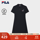 FILA 斐樂(lè )官方女子針織連衣裙2025夏新款時(shí)尚休閑純棉基礎POLO裙 傳奇藍-NV L 170/88A/L