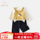 班喜迪女童秋裝套裝2025新款寶寶洋氣時(shí)髦童裝春秋季韓版兒童衣服三件套 黃色 90