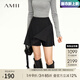 AMII開(kāi)學(xué)季換新裝2025秋季新款極簡(jiǎn)純色通勤寬松一片式側拉鏈裙褲型休 黑色 170/76A/XL
