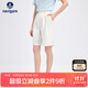 Navigare意大利小帆船女抑菌休閑中褲通勤寬松簡(jiǎn)約短褲2322045501 白 L 