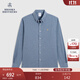 布克兄弟（BrooksBrothers）男士25秋冬新品法蘭絨純棉刺繡logo長(cháng)袖襯衫 牛仔藍-4003 M