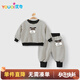 優(yōu)奇嬰兒衣服男女寶寶春秋加絨套裝嬰幼兒秋冬洋氣衛(wèi)衣分體洋氣兩件套
