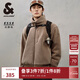 杰克·瓊斯（JACK&JONES）男裝秋季寬松搖粒絨立領(lǐng)夾克加厚外套男款毛絨棉服棉衣224409035 栗褐色E10 常規 栗褐色E10 M 175