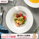 摩登主婦創(chuàng  )意草帽盤(pán)ins風(fēng)陶瓷家用沙拉意面西餐盤(pán)高顏值網(wǎng)紅盤(pán)子 白色螺紋草帽盤(pán)- 4個(gè) 8.5英寸