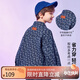 ASK JUNIOR男童外套秋季兒童字母滿(mǎn)印休閑牛仔夾克外套 藍色 170
