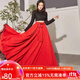 梵奧格（FANAOGE）540度大擺雙層舞蹈雪紡半身裙女夏雙面大擺雪紡裙跳舞裙兩面雙色 黑+大紅色 均碼 裙長(cháng)80 適合身高150-155