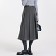 圖曼朵灰色毛呢百褶裙半身裙女高腰加厚a字裙秋冬通勤面試中長(cháng)高級半裙 灰色 溫暖磨毛 M 推薦105-115斤可穿