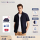 TOMMY HILFIGER【透氣府綢】夏季男易打理彈力商務(wù)休閑修身短袖襯衣襯衫男 深藍(lán)色CHS 41