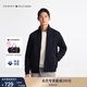 TOMMY HILFIGER25秋冬男裝雙面布休閑運動(dòng)立領(lǐng)寬松亞洲版開(kāi)衫衛衣外套 藏青色DW5 XL