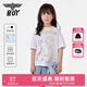 BOY JUNIOR夏季潮牌短袖男女兒童裝時(shí)尚 燙金小熊印花休閑T恤K01140 白色 120