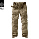 MATCH麻吉MATCH 工裝長(cháng)褲男時(shí)尚薄款戶(hù)外多袋褲潮直筒寬松休閑褲 6057 卡其 L