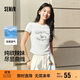 森馬（Semir）涼感T|短袖T恤女短款小狗夏2025小心機修身正肩上衣109325100020