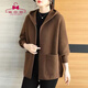 蜜樂(lè )奇時(shí)尚媽媽秋裝外套2026新款中老年女秋冬裝大碼寬松針織毛呢子大衣 咖色 3XL 建議140-155斤