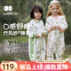 威爾貝魯（WELLBER）嬰兒睡袋1-3歲前6后4寶寶竹棉紗布分腿睡衣兒童春夏季 花園小兔L