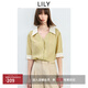 LILY2025夏新款莫代爾醋酸混紡V領(lǐng)泡泡袖上衣法式通勤襯衫外套女 308橄欖綠 S