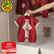 G.DUCKKIDS新生嬰兒衣服夏季純棉男女寶寶周歲禮服旗袍公主裙薄款滿(mǎn)月百天服 紅色 66cm 建議寶寶4-6公斤 3-6個(gè)月cm