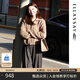 歌力思（ELLASSAY）【博主同款】秋季新款100%綿羊毛東方簡奢風闊腿條紋休閑褲女 灰條紋 S