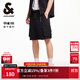 杰克·瓊斯（JACK&JONES）男裝25年速干工裝短褲男士夏季外穿潮流寬松五分褲沙灘短褲大褲衩 E40黑色 2XL (190)