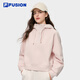 FILA FUSION斐樂(lè )潮牌女子連帽衛衣冬季新款休閑寬松針織上衣 桃妖妖粉-PK M 165/84A/M