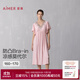 愛(ài)慕春夏睡美人睡衣女柔軟莫代爾短袖帶胸墊家居睡裙AM44A851 慕斯粉37L M 165