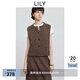 LILY2025冬新款羊毛混紡麻花休閑通勤無(wú)袖圓領(lǐng)馬甲背心針織開(kāi)衫女 710咖啡 XL