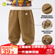 嘟嘟家兒童加絨褲子冬季寶寶燈芯絨長(cháng)褲男童休閑褲女童洋氣冬裝 棕色110