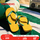 havaianas哈唯納Brasil Logo巴西元素夾腳人字拖夏情侶拖鞋 1740-流行黃色 41-42 巴西碼