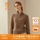 鹿王100%山羊絨衫女士毛衣半高領(lǐng)美拉德風(fēng)經(jīng)典柔糯親膚舒適保暖百搭 灰棕色 M 165/84A