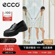 愛(ài)步（ECCO）樂(lè )福鞋 時(shí)尚厚底增高休閑皮鞋女 蹤跡30女鞋系列220723 黑色 37